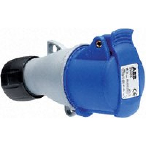 Силовая розетка на кабель с крышкой  ABB 232-C6 2P+PE 32А IP44