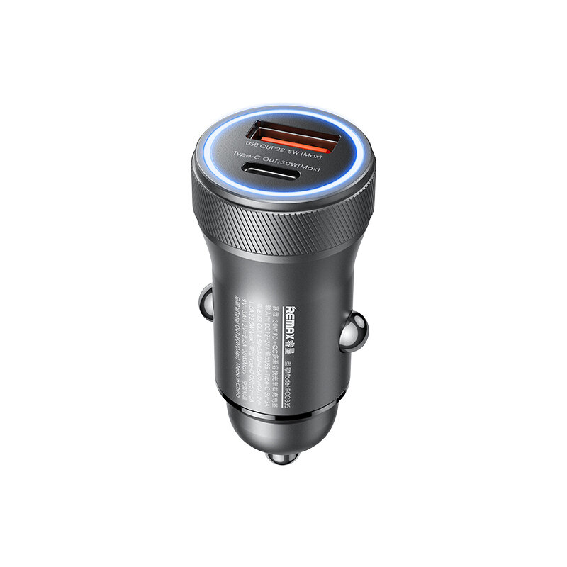 Автомобильное зарядное устройство в прикуриватель (АЗУ) USB + TYPE-C Remax RCC335