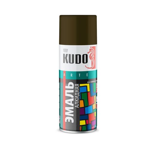 Краска аэрозольная Хаки Глянцевая эмаль алкидная KUDO 520 мл. KU-1005 RAL 6014