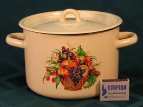 Кастрюля эмаль  9,0л с рисунком 1c200 Северсталь-Эмаль