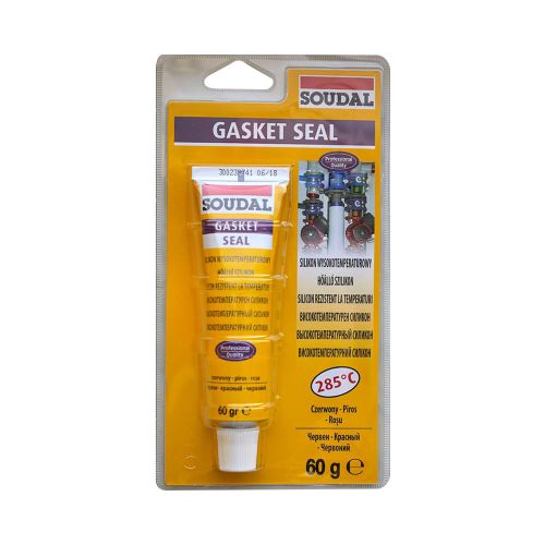Герметик силиконовый автомобильный SOUDAL, t до + 285 C, 60 гр, красный