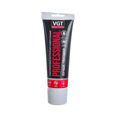 Клей ЖГ VGT акриловый монтажный универсальный Professional белый 300 гр (тюбик)