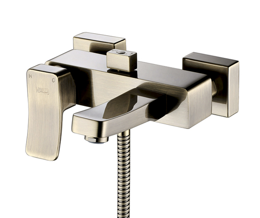 Смеситель для ванны Wasser Kraft Exter 1601 с коротким изливом, светлая бронза