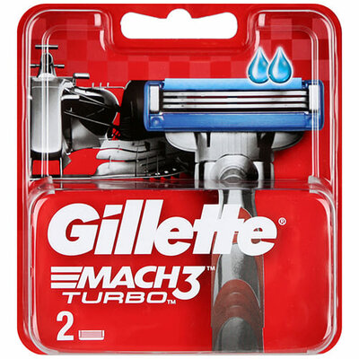 Кассеты сменные Gillette Mach3 TURBO  2 шт пластик