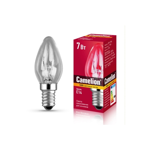 Лампа накаливания Е14 РН 220в 7Вт Camelion для светильников-ночников 