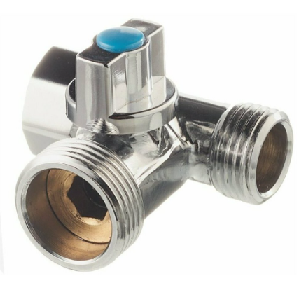 Кран MINI шаровой для стириральной машины 1/2"х3/4"х1/2" трёхпроходной Valfex  