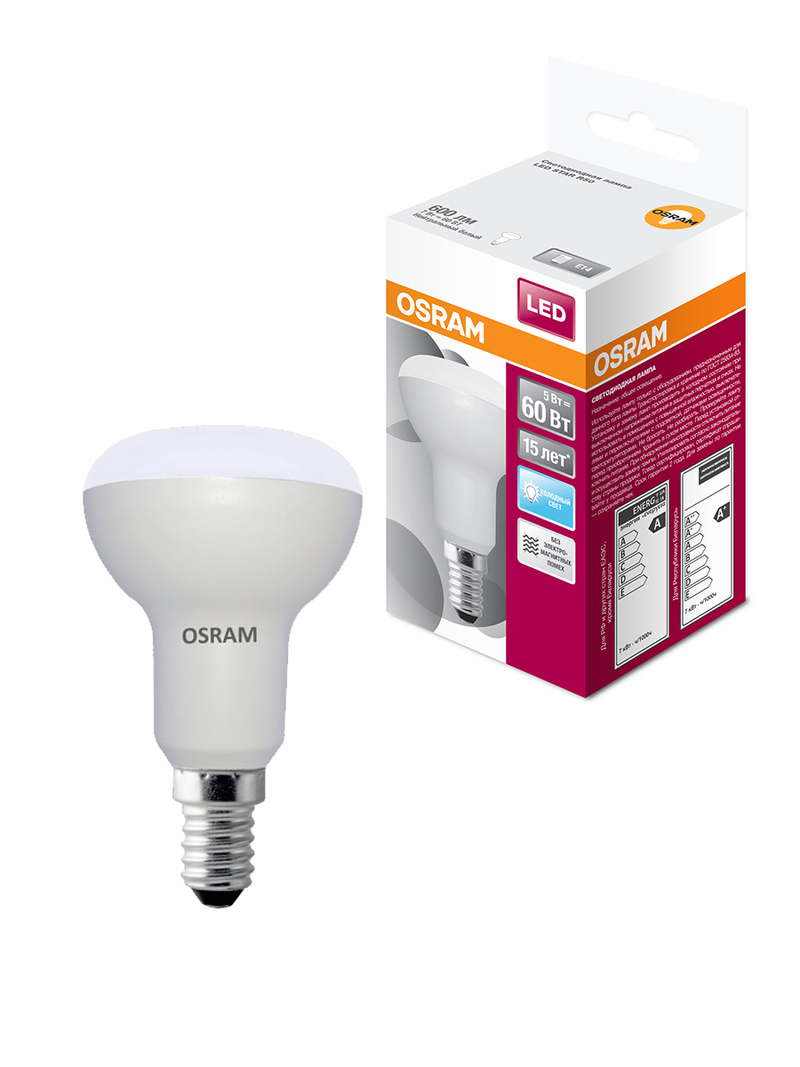 Лампа светод. R50 7Вт E14 220в 6500K дневная, матовая OSRAM 753