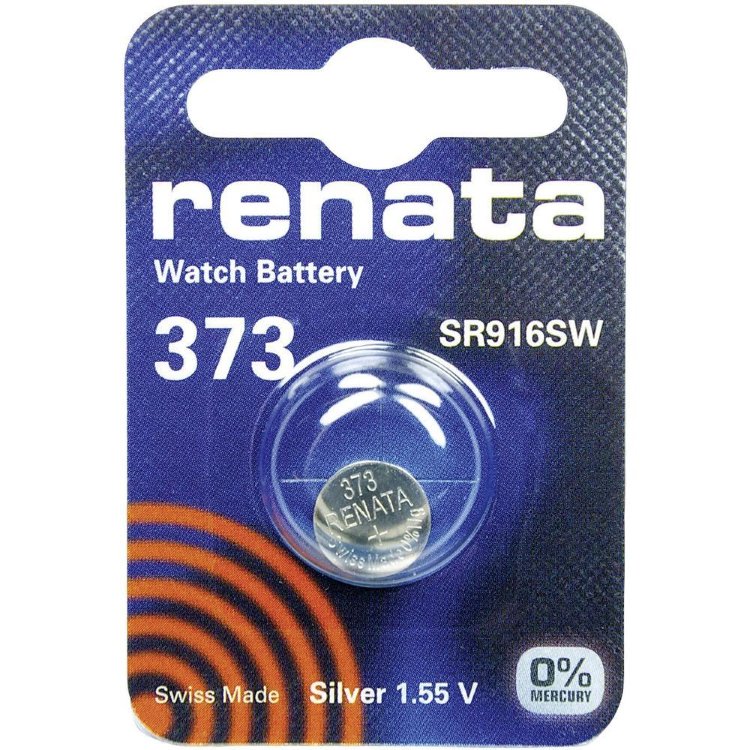 Батарейка таблетка 373 SR916SW  1,55v Renata D- 9,5 H-1,65 