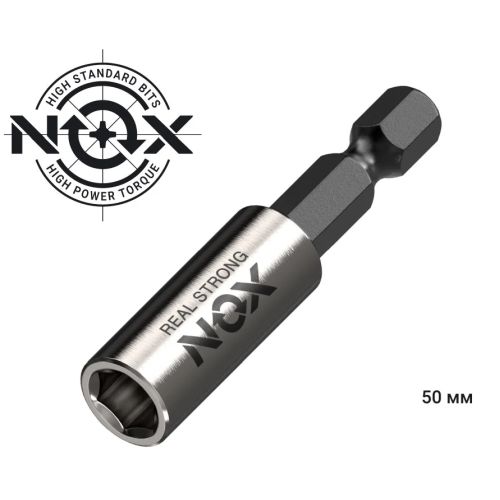 Адаптер магнитный для бит  50 мм, 1/4", NOX REAL STRONG 350551