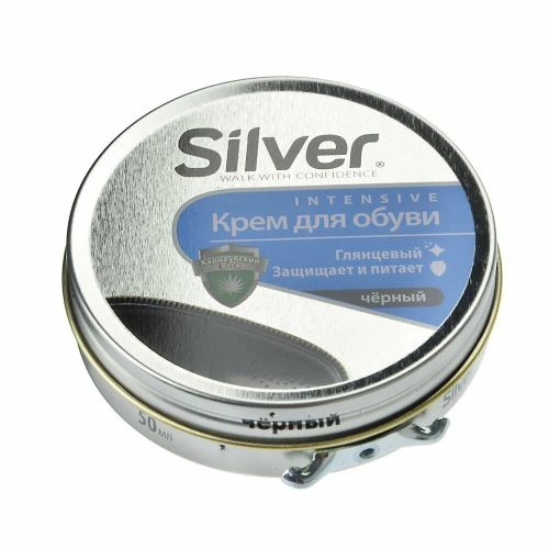 Средство для обуви Крем Silver ШАЙБА черный, 50 мл