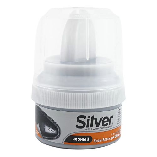 Средство для обуви Крем Silver с губкой черный, 50 мл
