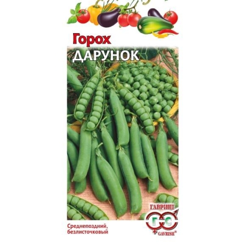 Семена Горох Дарунок безлисточковый, 10г., Гавриш