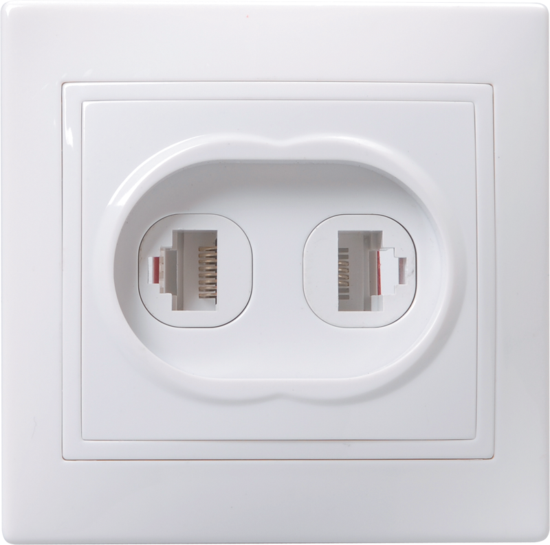 Розетка TF+комп. RJ 45 СУ КВАРТА ИЭК двойная (РK/T12-КБ) белый