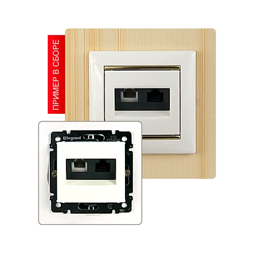 Механизм розетки TF RJ11 + Компьютер RJ45 6 UTP VALENA белый Legrand (770080)