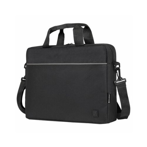 Сумка портфель BRAUBERG PRACTICAL с отделением для ноутбука 15,6", Grey line, черная, 29х40х7 см