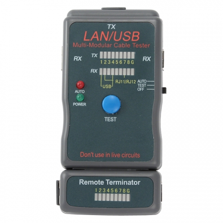 Тестер для кабеля Cablexpert NCT-2 для UTP/STP/RJ11/RJ12/USB