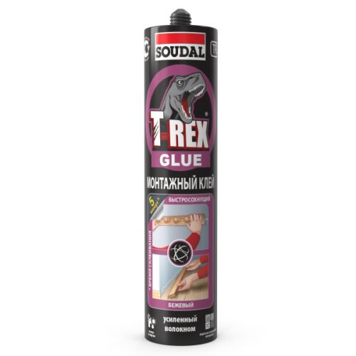 Клей ЖГ SOUDAL T-REX монтажный суперсильный быстросохнущий (380 г)  бежевый