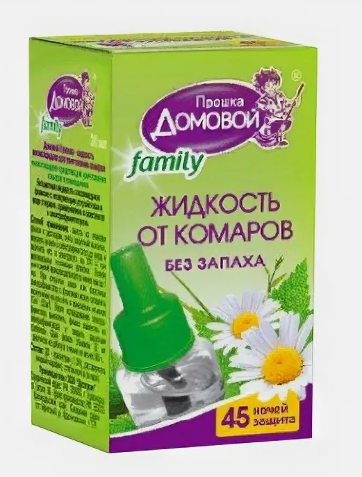Средство флакон с жидкостью для фумигатора от комаров 30 мл, 45 ночей Домовой