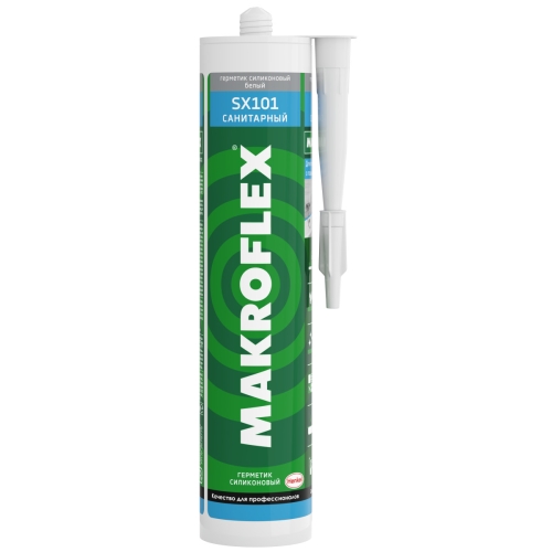 Герметик MAKROFLEX SX101 силиконовый санитарный для ванной и кухни (290мл) белый 2670568