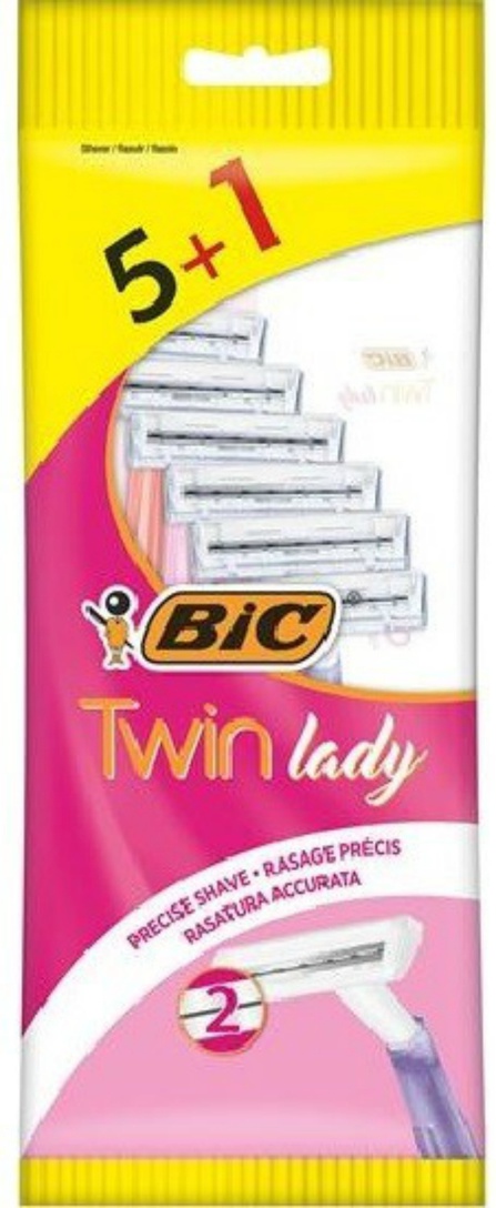 Станок бритвенный BIC "Twin Lady" 2 лезвия пластиковая ручка 5+1шт
