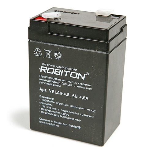 Эл. пит. (Аккумулятор)"ROBITON" VRLA6-4.5 (6V 4,5A)
