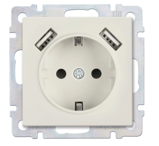 Механизм роз. 1-местн. з/к VALENA +2USB слоновая кость Legrand (774119)