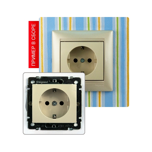Механизм розетки 1-местн. з/к со шторкой VALENA слоновая кость Legrand (774321)
