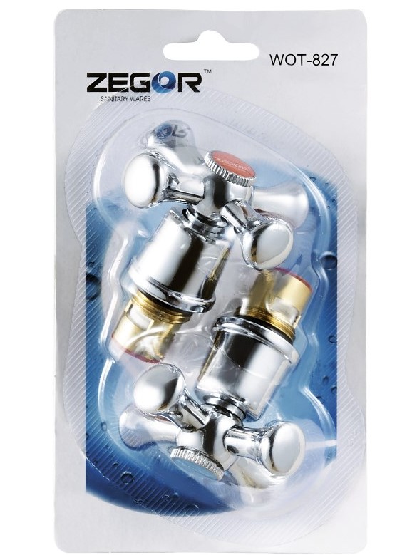 Кран-букса керамика  1/2" с маховиком крест ZEGOR WOT-827 (ПАРА)