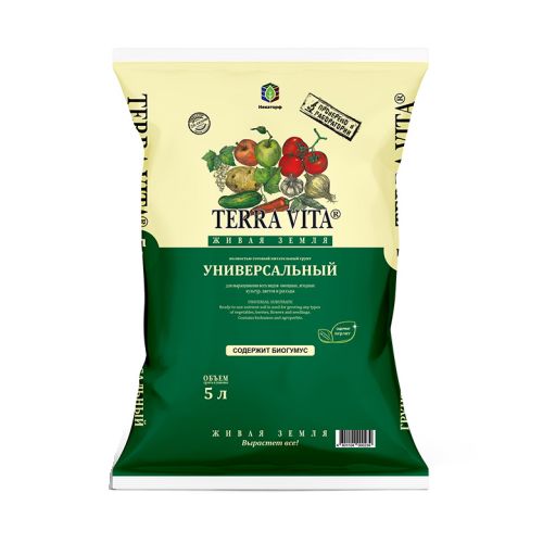Грунт Живая Земля УНИВЕРСАЛЬНЫЙ с биогумусом  5 л TERRA VITA