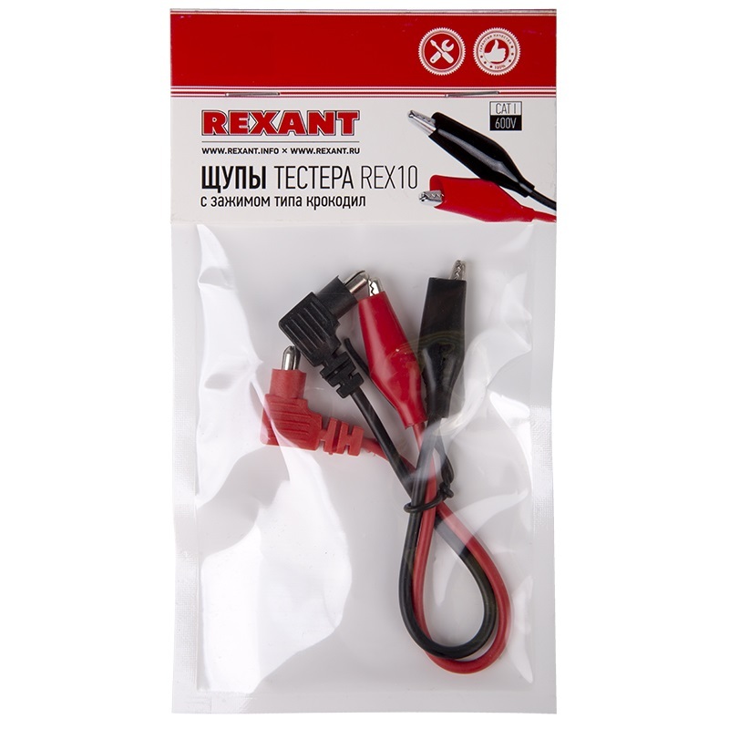 Щупы для тестера крокодил до 600В BASIC Rexant 13-3040