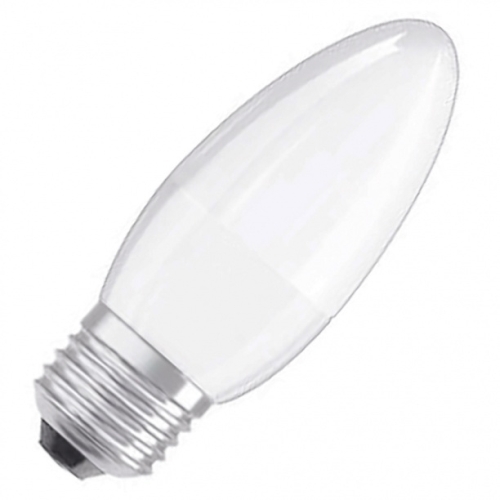 Лампа светодиодная свеча Е27 6,5Вт 220В 3000К теплая, матовая RADIUM