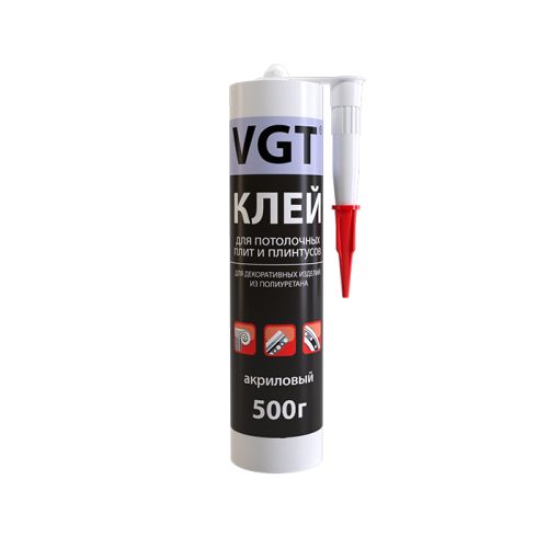 Клей ЖГ VGT акриловый для потолочных плит и плинтусов 0,5 кг (картридж)