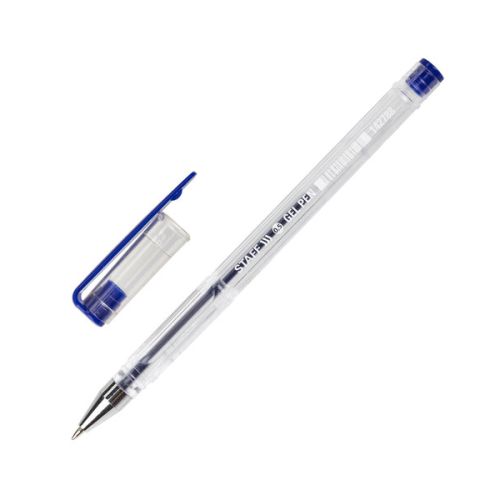 Ручка гелевая синяя 0,35mm STAFF "Basic" GP-789 142788