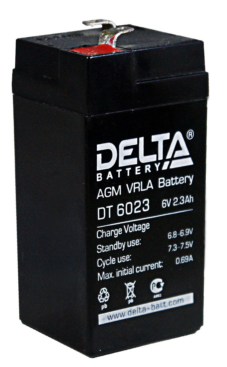 Аккумулятор  АКБ  DELTA DT6023 6v 2,3Ач 