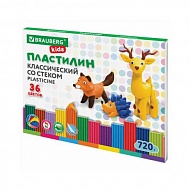 Пластилин BRAUBERG KIDS, 36 цветов, 720 г, 106438