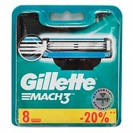 Кассеты сменные Gillette Mach3  8 шт пластик 91646224