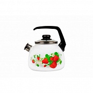 Чайник эмалированный со свистком 3,0л белоснежный STRAWBERRY VITROSS