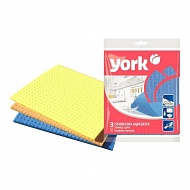 Салфетки хозяйственные YORK губчатые 3 шт 24010
