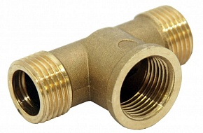 Тройник латунь  1/2"(15мм) нар.-вн.-нар.