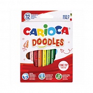 Фломастер 12 ЦВЕТОВ CARIOCA "Doodles", 151918