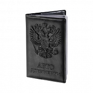 Обложка для автодокументов STAFF, полиуретан под кожу, "АВТОДОКУМЕНТЫ", черная, 237597