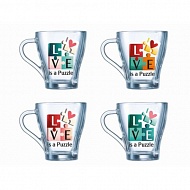 Кружка стеклянная 250мл Грация, Любовь как пазл 13с1649