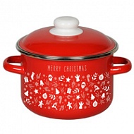 Кастрюля эмаль с ободком 3,0л Cristmas