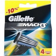 Кассеты сменные Gillette Mach3  4 шт картон 91506670