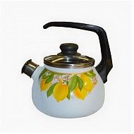 Чайник эмалированный со свистком 3,0л белоснежный LIMON VITROSS