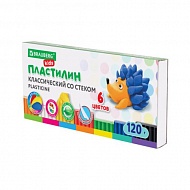 Пластилин BRAUBERG KIDS , 6 цветов, 120 г, 106435