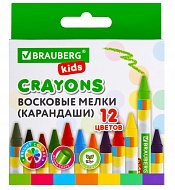 Карандаши цветные  12шт. BRAUBERG восковые мелки 271696
