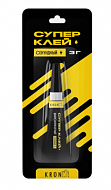 Клей super KRONbuild, 3 гр гель цианоакрилатный GSX03