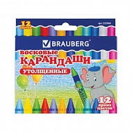 Карандаши цветные  12шт. BRAUBERG восковые утолщенные 222966